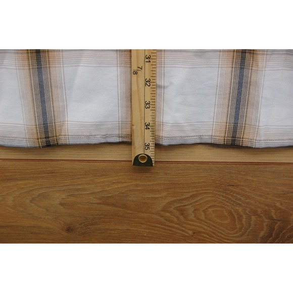 ZAM Shirt Mens 2XL Brown Beige Plaid Button‎ Up Short Sleeve Rayon Polyester - Picture 9 of 12